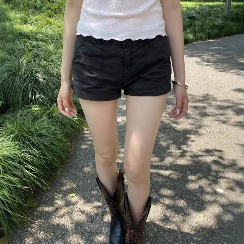 Bm Shorts New American Style Black Low-Waist Workwear Denim Hot Pants Shorts Bm Beautiful Sexy Summer Casual Pants for Women Bm Shorts New American Style Black Low-Waist Workwear Denim Hot Pants Shorts Bm Beautiful Sexy Summer Casual Pants for Women