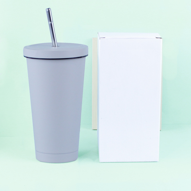 El comercio exterior de acero inoxidable 304 taza de paja transfronteriza de gran capacidad de vacío taza de café portátil taza de vacío del coche regalo