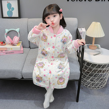 女童睡袍秋冬季儿童珊瑚绒睡衣家居服宝宝法兰绒睡裙女孩秋款浴袍