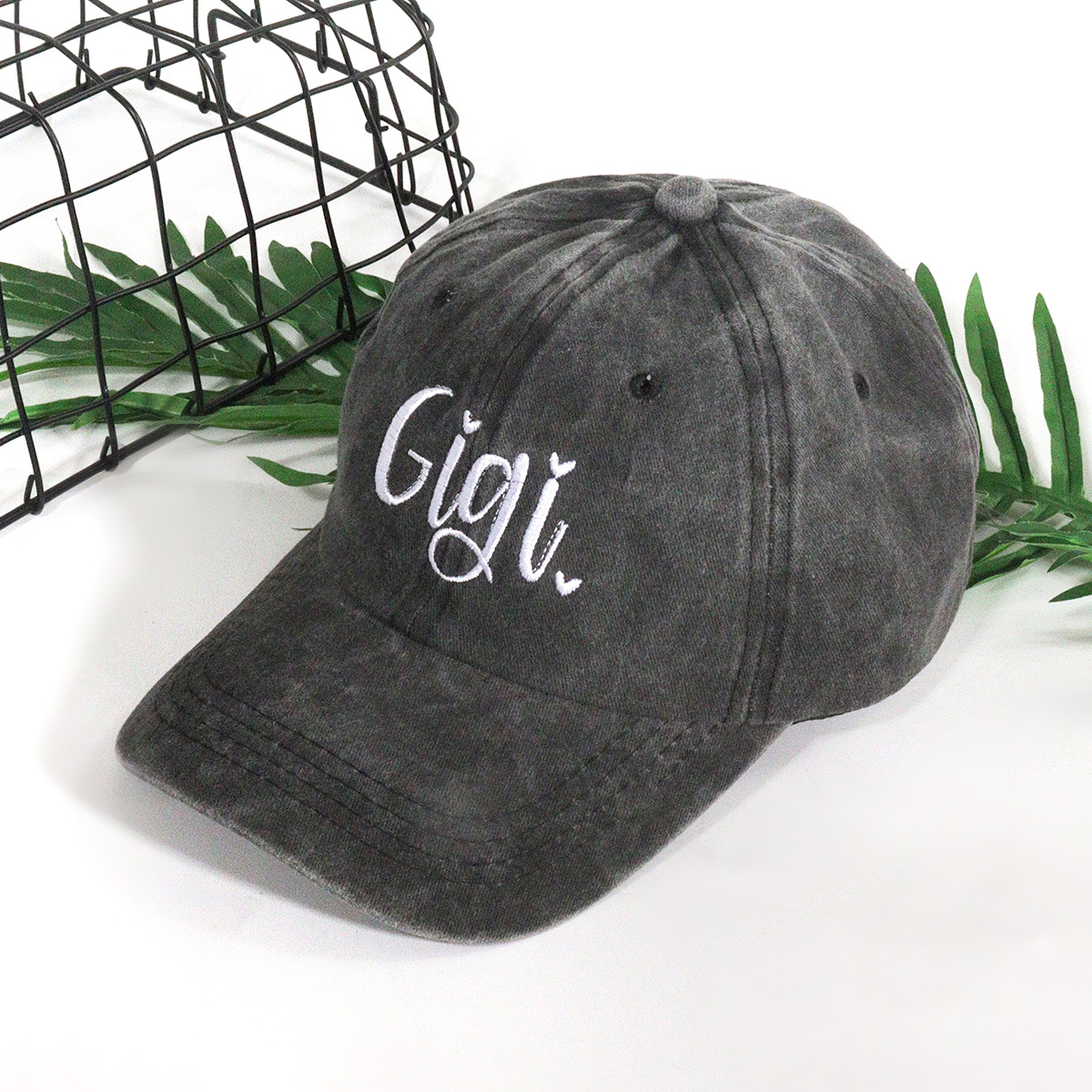 Unisex High quality breathable Lettering Gigi Embroidered baseball Cap Casual fashion all-match big head circumference shows small face_voghion.com