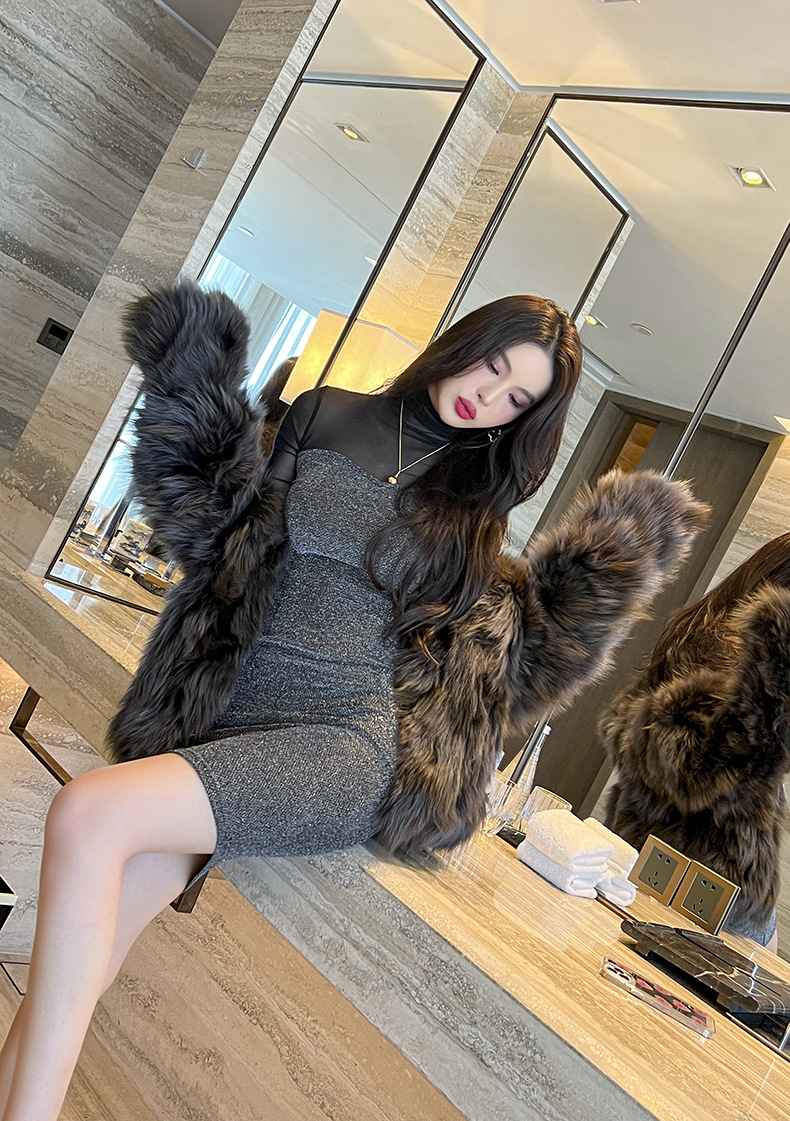Váy liền ôm sát kiểu Pháp phối lưới gợi cảm, có chân váy trong — Màu đen chi tiết 13