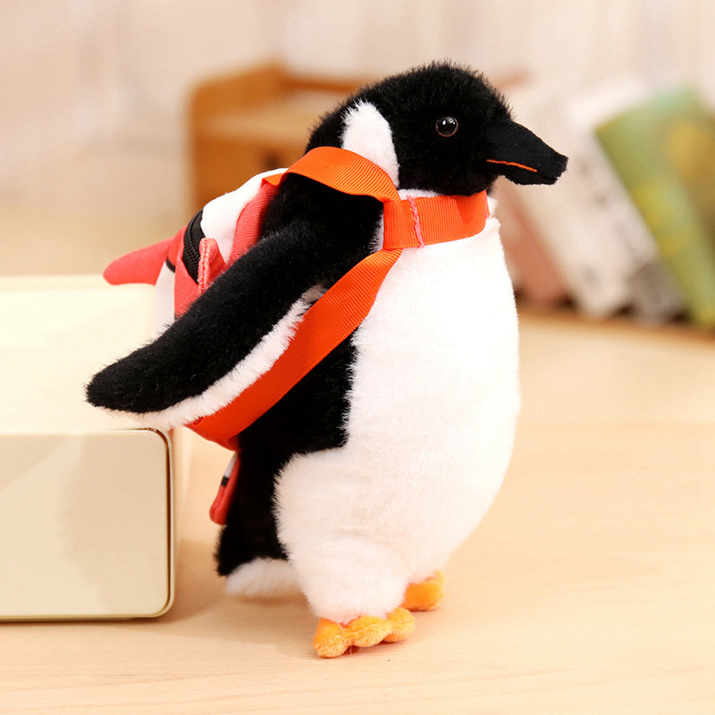 Mochila de simulación transfronteriza muñeca pingüino escape viaje pingüino juguetes de peluche para niños muñecas de tela image 6