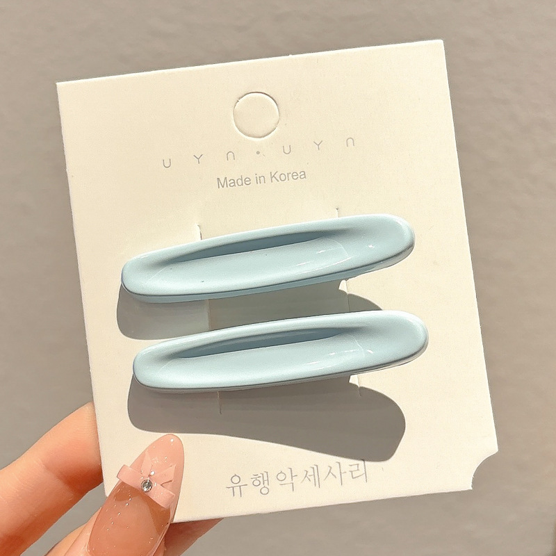 1#컬러 타원형 브로큰 헤어핀 - 블루 페어 약 5.2cm