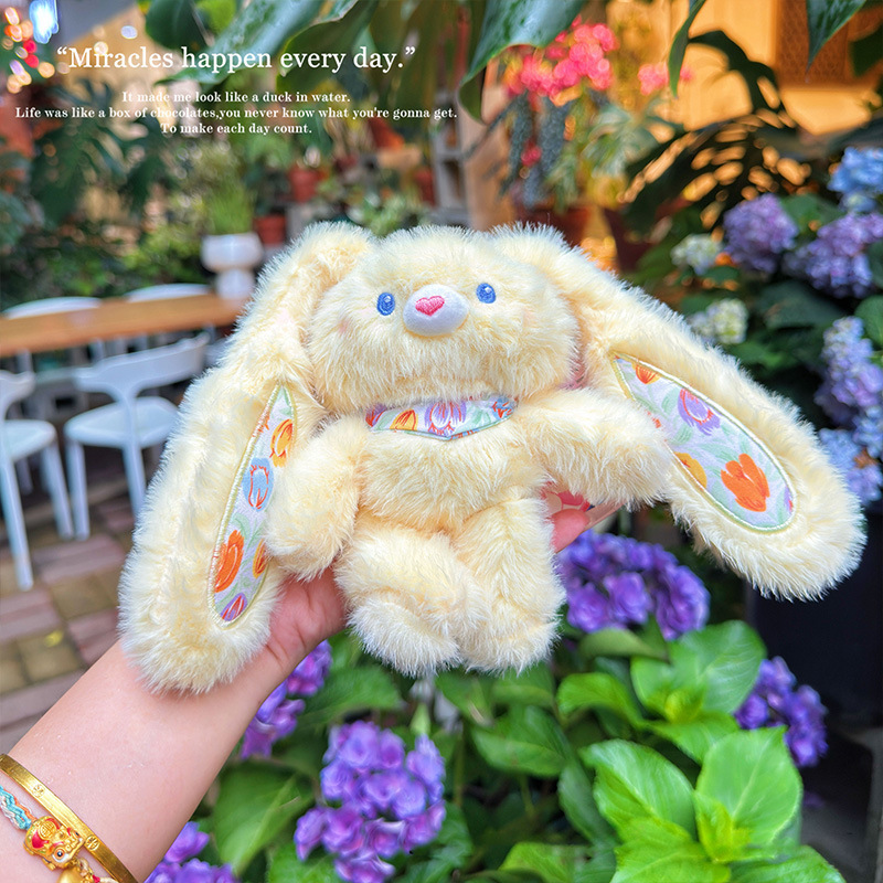 オリジナル本物の花耳ウサギぬいぐるみペンダントかわいい楽しいバッグペンダント小さなギフトバッグぶら下げ|undefined