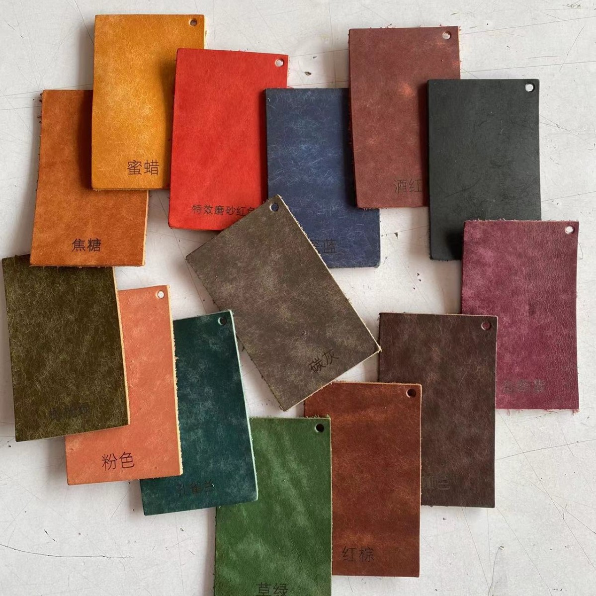 Pueblo风格皮料 彩色磨砂 植鞣革 2.0手工DIY头层牛皮 皮料 真皮