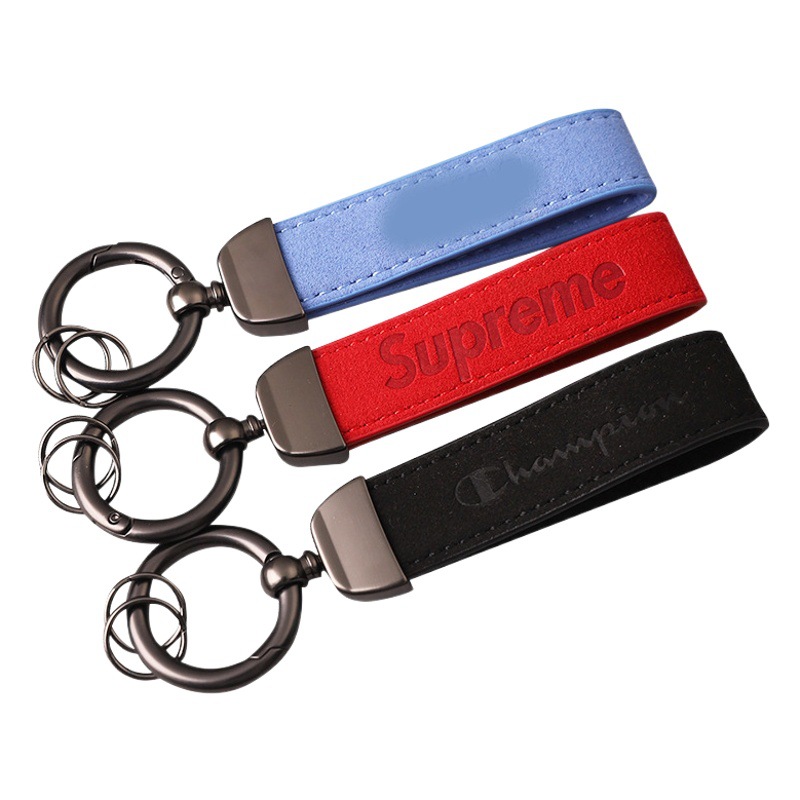 Microfiber suede car keychain unisex car standard key rope high-end strong and durable factory wholesale