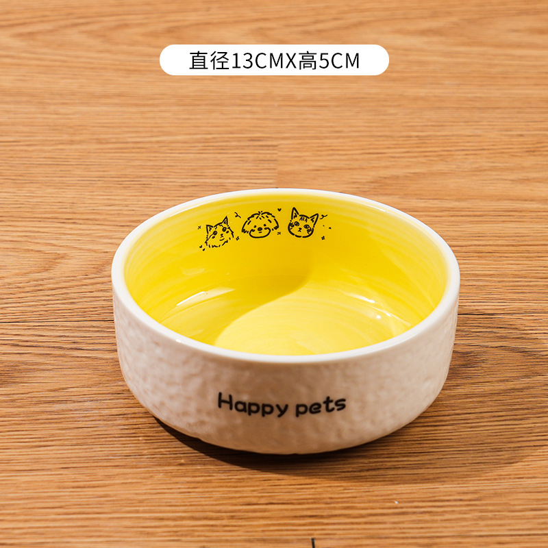 Nuevo conjunto de cuencos de cerámica pintados a mano, cuencos de grano para mascotas, cuencos de agua para mascotas, perros, gatos, bebidas, alimentos