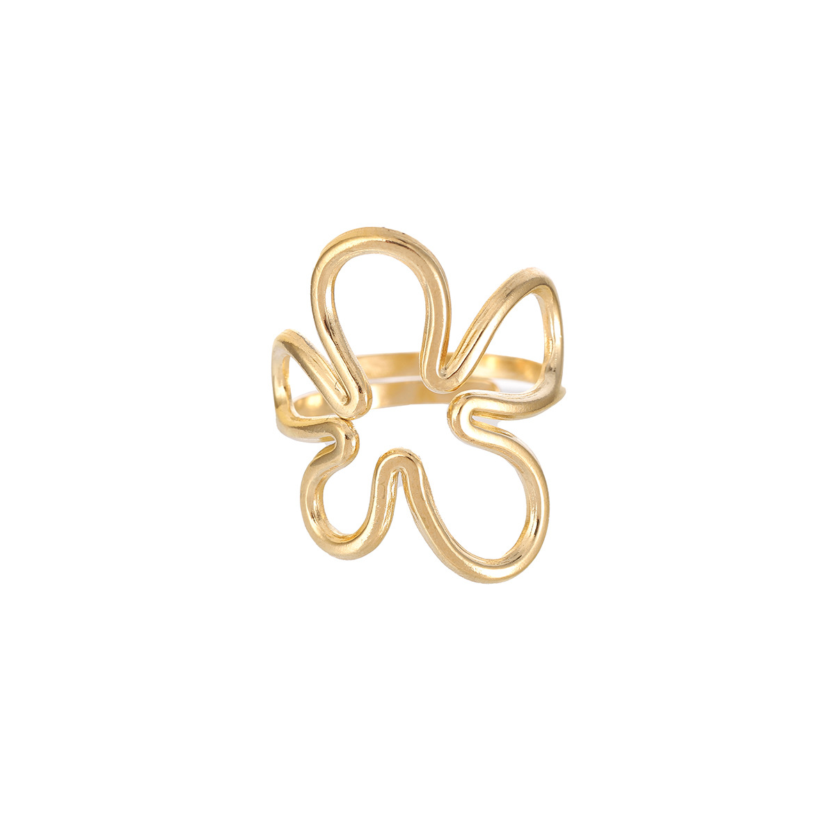 Stainless Steel Butterfly Ring Elegant Irregular Jewellery For Women_voghion.com