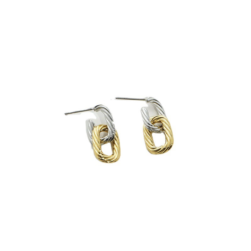 vintage-gold-and-silver-contrast-color-brass-gold-plated-temperament-earrings-high-end-sense-metal-earrings-earrings-temperament-simple-womens-wholesale