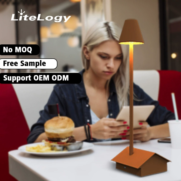 Творческий дымоход деревянный дом настольная лампа светодиодная сенсорная настольная лампа отель ресторан USB зарядка наружная атмосфера водонепроницаемый декор