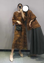 香云纱中式国风连衣裙真丝长裙女装复古盘扣茶服中长袖2022春国潮