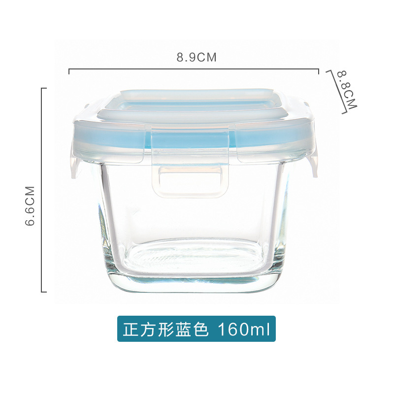 Fiambrera de vidrio, lonchera de gran capacidad, lonchera para trabajadores de oficina, horno de microondas, juego con tapa, frigorífico, cuenco de arroz fresco sellado