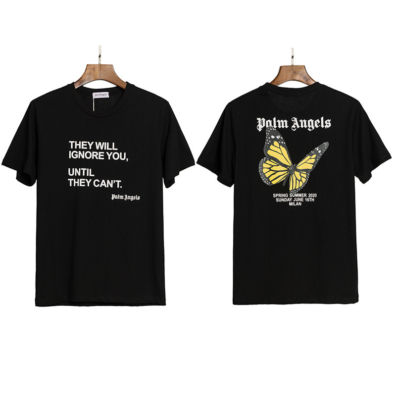 PALM半袖の正しいバージョン パームエンジェルス ヘッドレスベア エンジェルス バタフライプリント Tシャツ テディベア 半袖|undefined