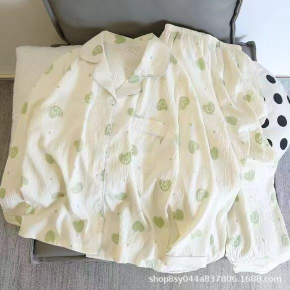 Dolce niña encantadora caricatura perro impresión pijama mujer primavera y otoño nuevo suelto pantalones largos de mangas largas set de ropa para el hogar