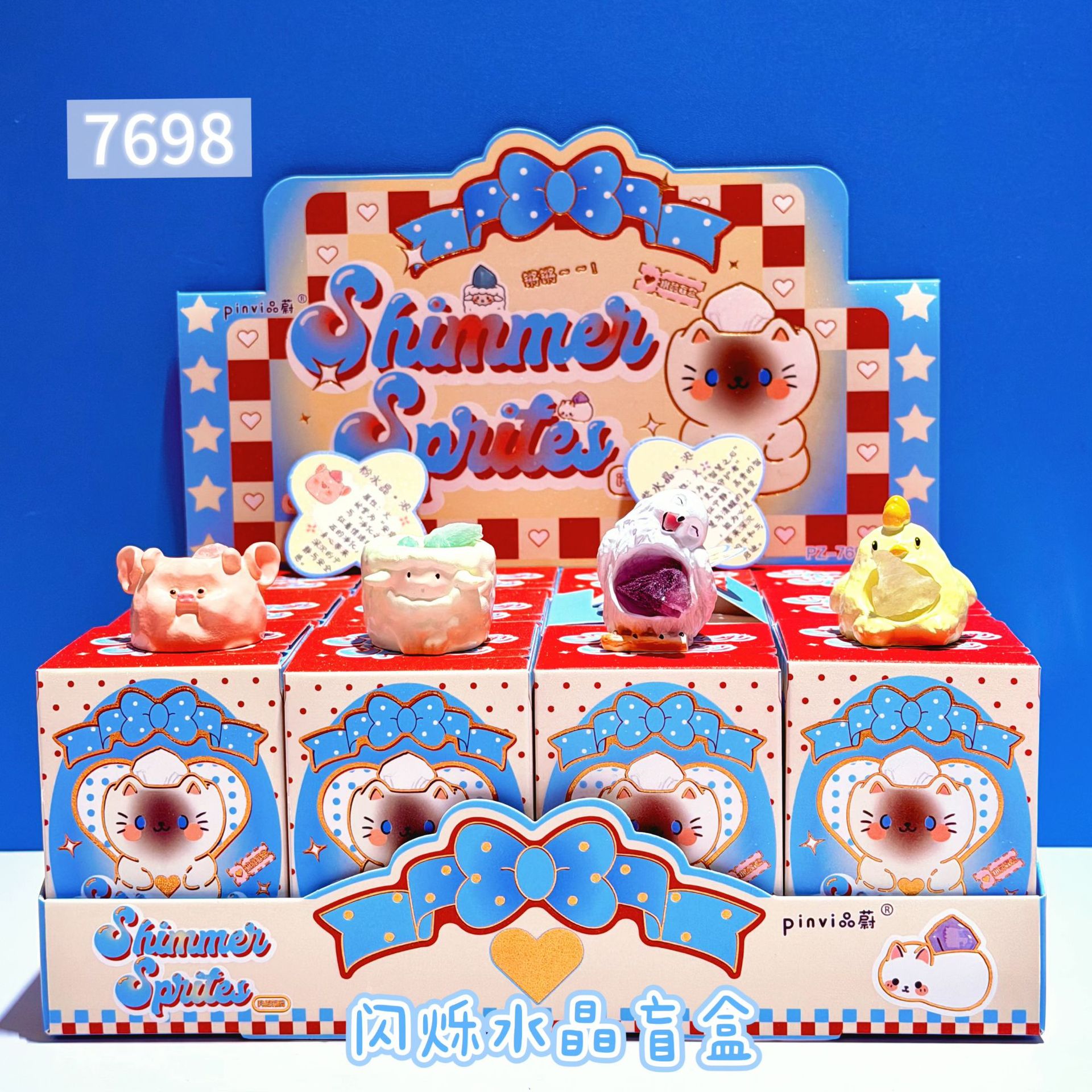 Nueva caja ciega de energía de cristal hermosa decoración de escritorio de animales de cristal de piedra de la suerte Wenchuang regalos