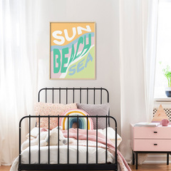 北歐新款笑臉斑馬眼睛抽象牆壁藝術帆布海報客廳臥室畫芯裝飾畫