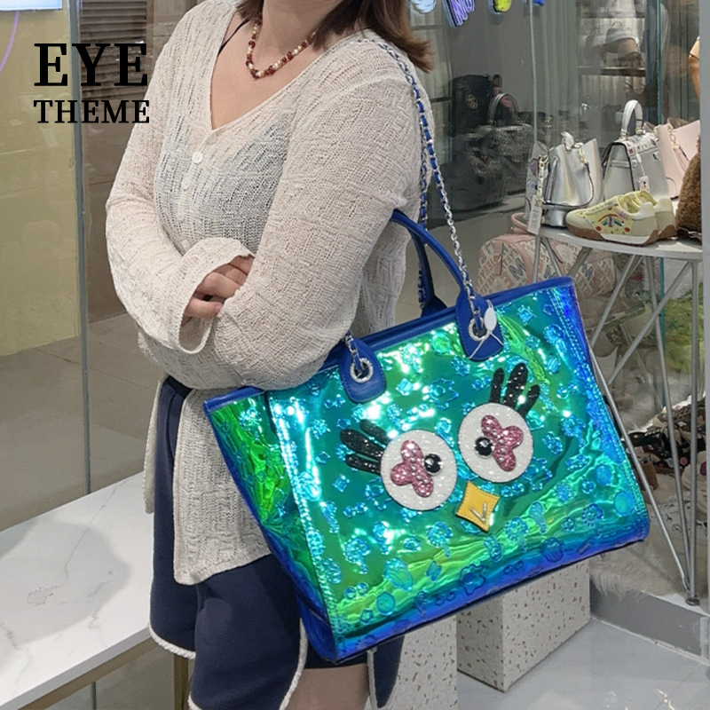 Material especial de mujer 2025 animal portátil estampado de metal de gran capacidad bolsa de cadena portátil bolsa 2781 #