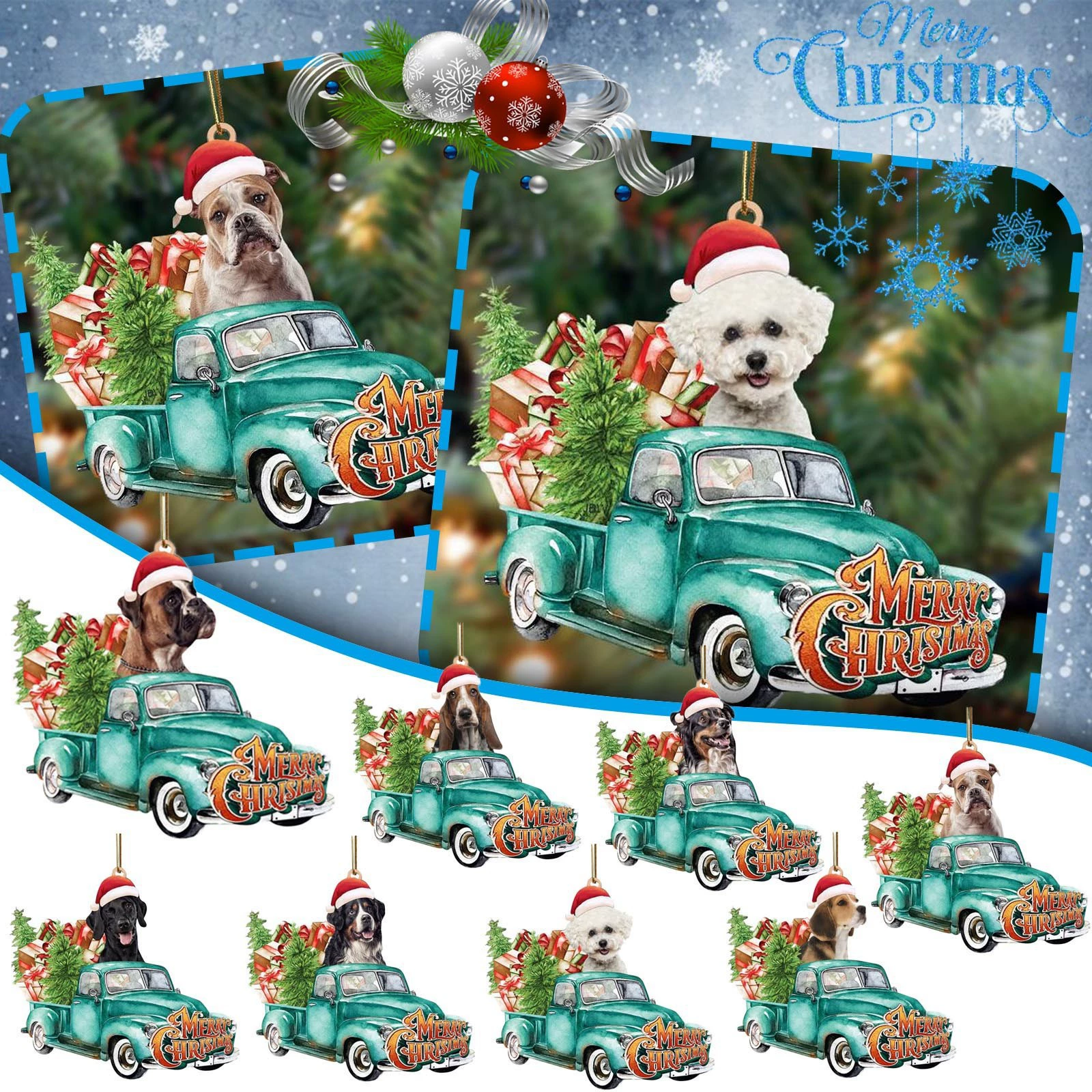 Новая Рождественская елка Декоративный кулон с рисунком животного кулон акриловый плоский праздничный детский подарок декоративный кулон