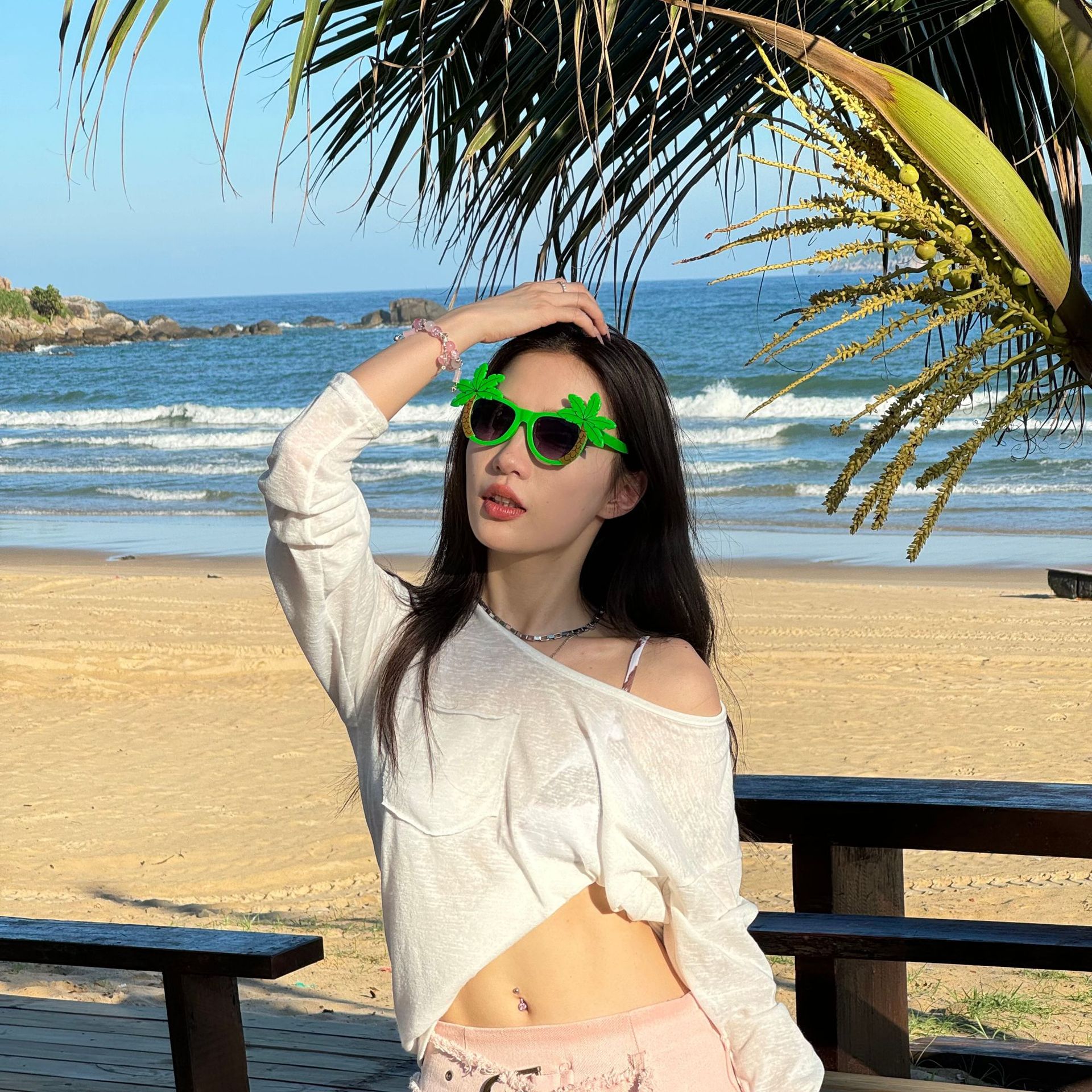 Gafas de Fiesta con Temática Hawaiana, ABS, Divertido, Decorativo, para Fiestas en la Playa y Festivales de Música