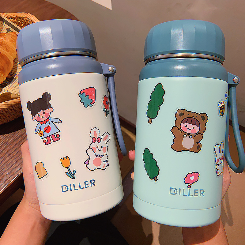 Wholesale Cartoon Stikers Large Capacity Thermos Cup Nihaojewelry display picture 15