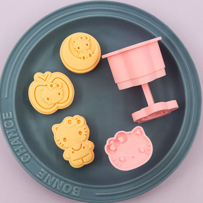 HelloKitty月饼饼干模具爱心3D卡通饼干模具DIY印花月饼|undefined