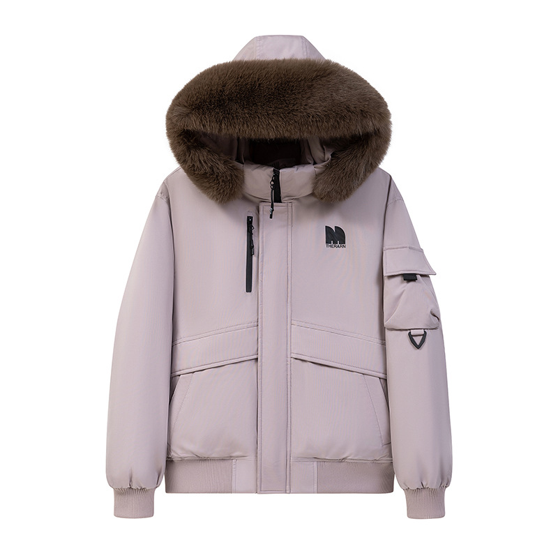 Trajes cortos de invierno de algodón para mujeres 2025 nuevo pequeño cuello de cabello grueso para superar la chaqueta de algodón para mujeres