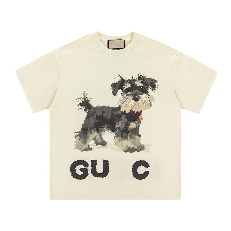 高バージョン。 G's Tシャツ Gujia 半袖 2025 夏新作 アニマル柄 プリント カジュアル ゆったり 男女兼用|undefined