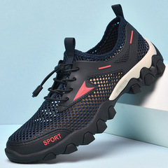 網面鞋男夏季新款網眼鏤空透氣輕便沙灘鞋男大碼軟底防滑休閒涼鞋