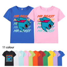 2024新品跨境亚马逊 Mr Beast Lightning Cat 童装中大童短袖T恤