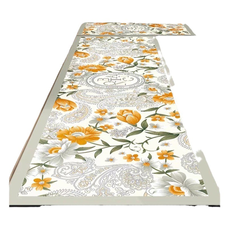 Cocina de estilo americano impermeable a prueba de aceite antideslizante resistente a las manchas alfombra de piso hogar lavable alfombra de cuero alfombra de la puerta