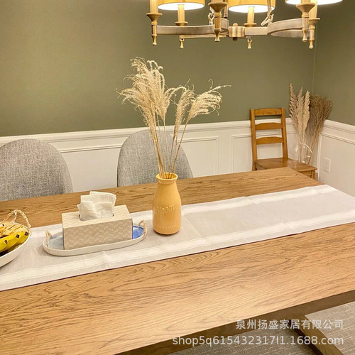 Nordic solid wood dining table, ash wood office conference table, Mobeen dining table chair set, home use, solid wood large board long table