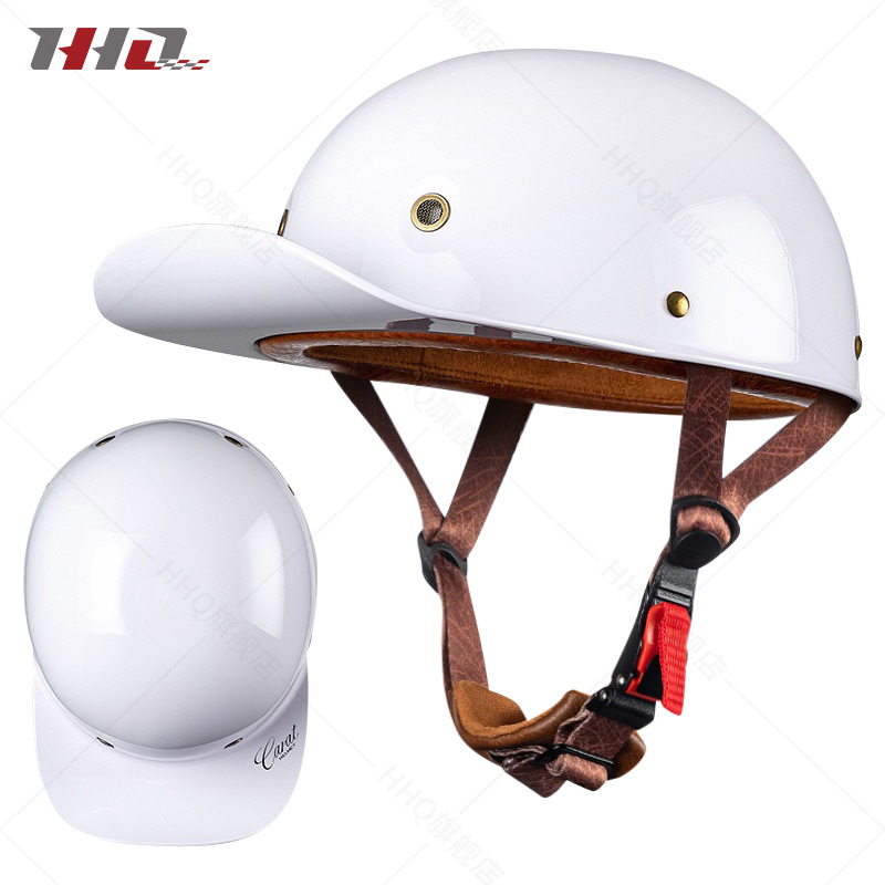 Al por mayor casco de motocicleta medio casco verano hombres y mujeres retro Harley motocicleta eléctrica gorra de béisbol primicia casco fabricante