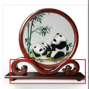 Z worker Suzhou specialty handmade embroidery embroidery finished small ornaments table screen double-sided embroidery solid wood new overseas panda