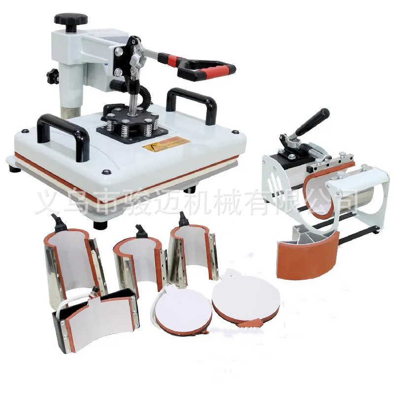 White five-in-one combination machine hot money transfer machine multi-function digital cup press T-shirt hat hot stamping machine small White five-in-one combination machine hot money transfer machine multi-function digital cup press T-shirt hat hot stamping machine small