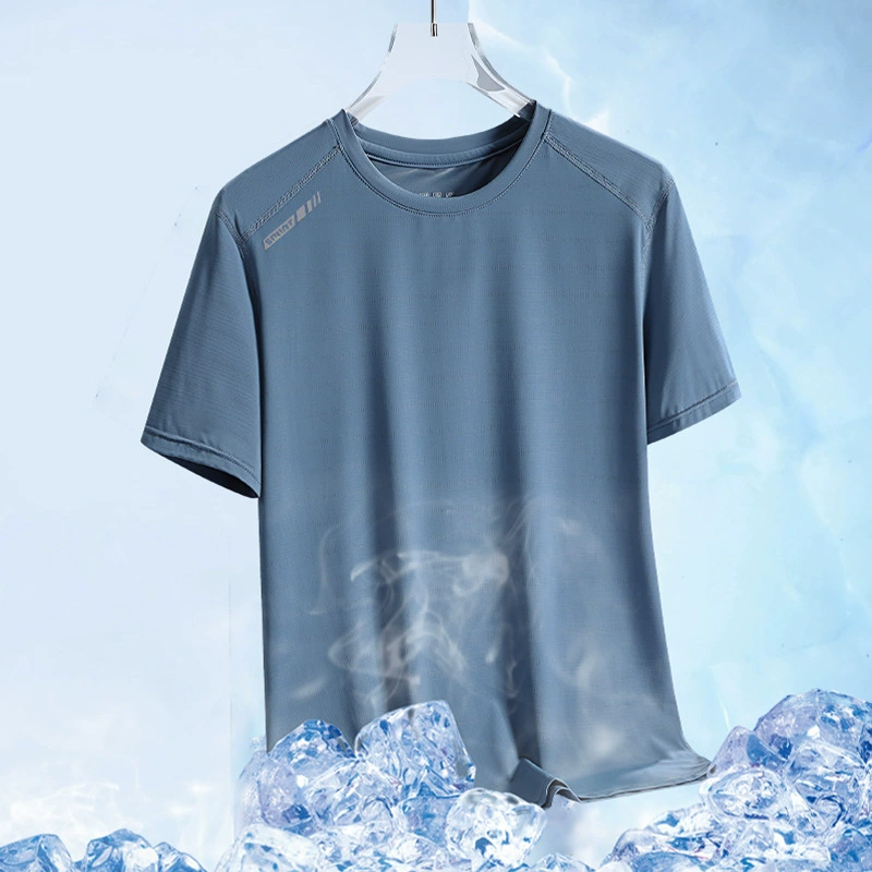 2024, свободная женская футболка большого размера в парном стиле с короткими рукавами из ледяного шелка, быстросохнущая летняя прохладная дышащая удобная мужская футболка