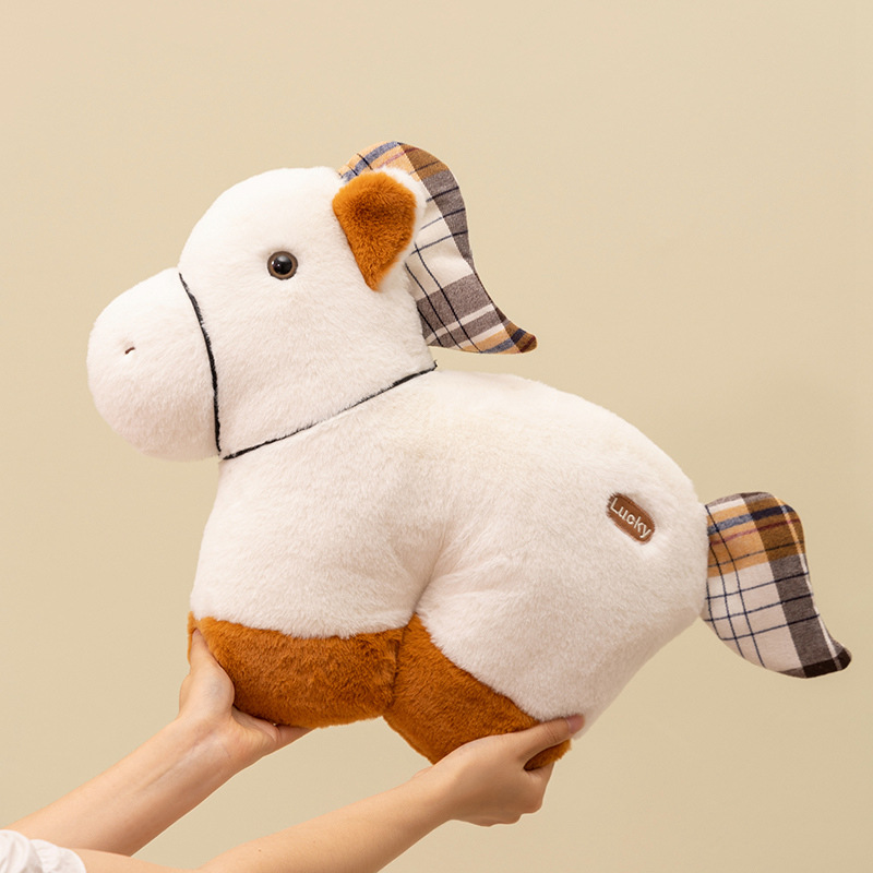 Caricatura encantadora pomelo caballo muñeca de peluche caballo año juguete muñeca almohada sofá muñeca almohada para dormir muñeca