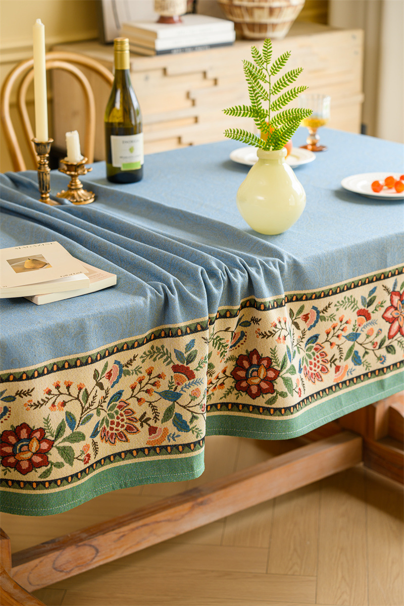 Vintage Jacquard Tischdecke Mit Blumenmuster Im Retro-stil_voghion.com