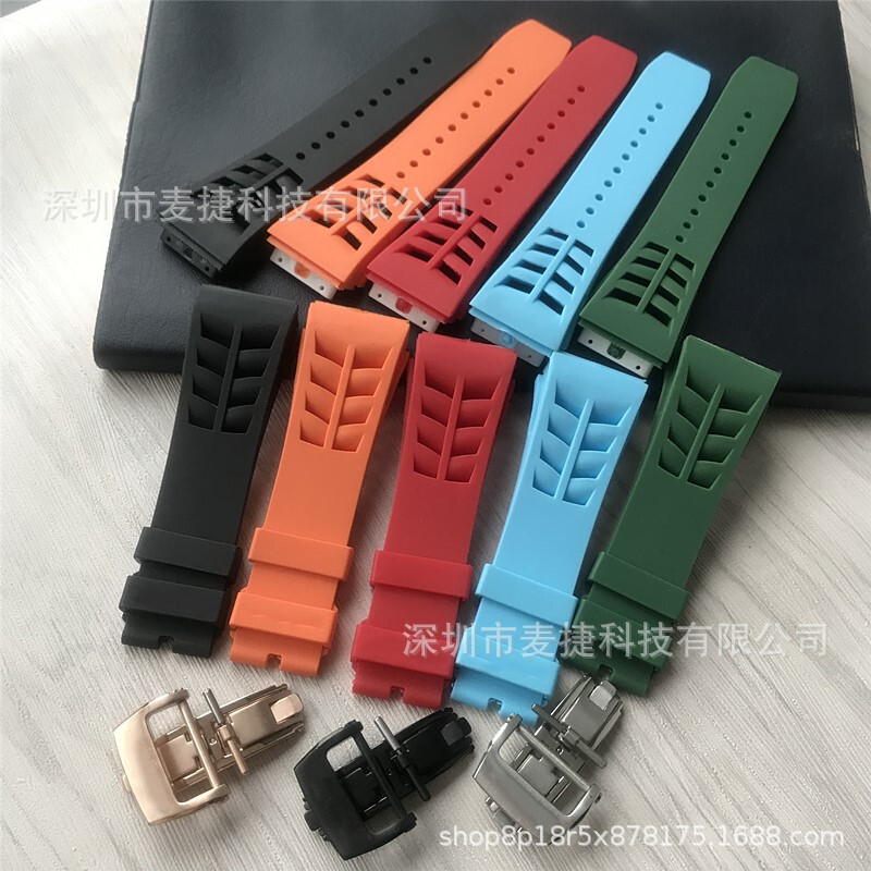 Replacement Richard Miller Richard MILLE silicone watch strap 25mm RM53/055/011 screw Port