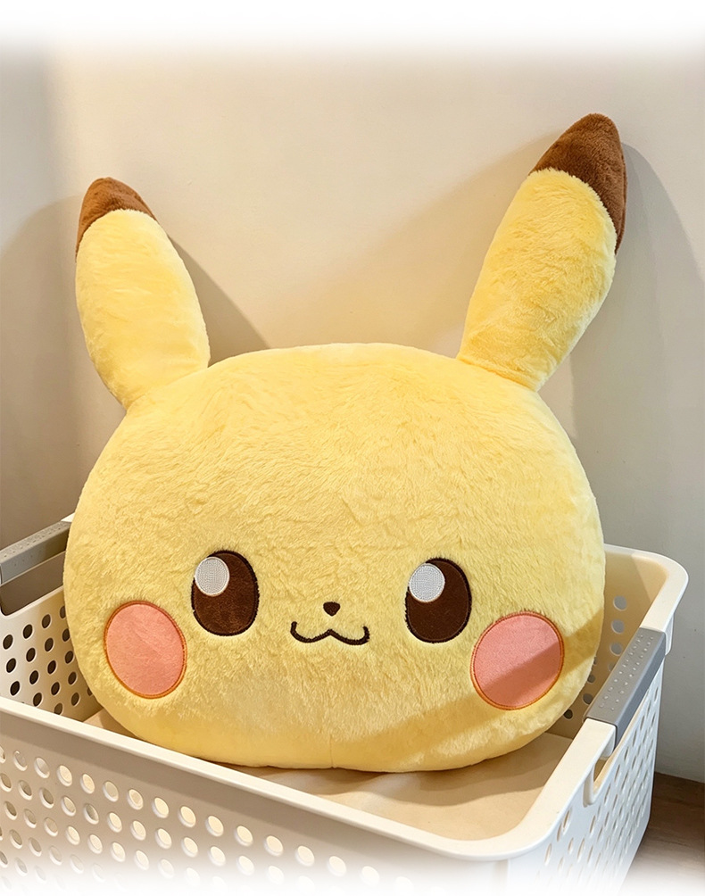 Foreign trade double-sided Pikachu plush pillow, Pogaman doll pillow, bed sleeping cushion, wholesale gift