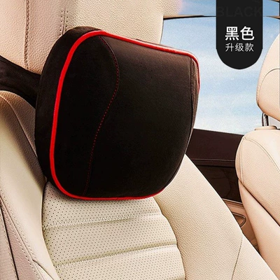Bio-Velvet Neck Pillows, Car: Headrest - maybach-memory-foam-headrest-black-1-piece