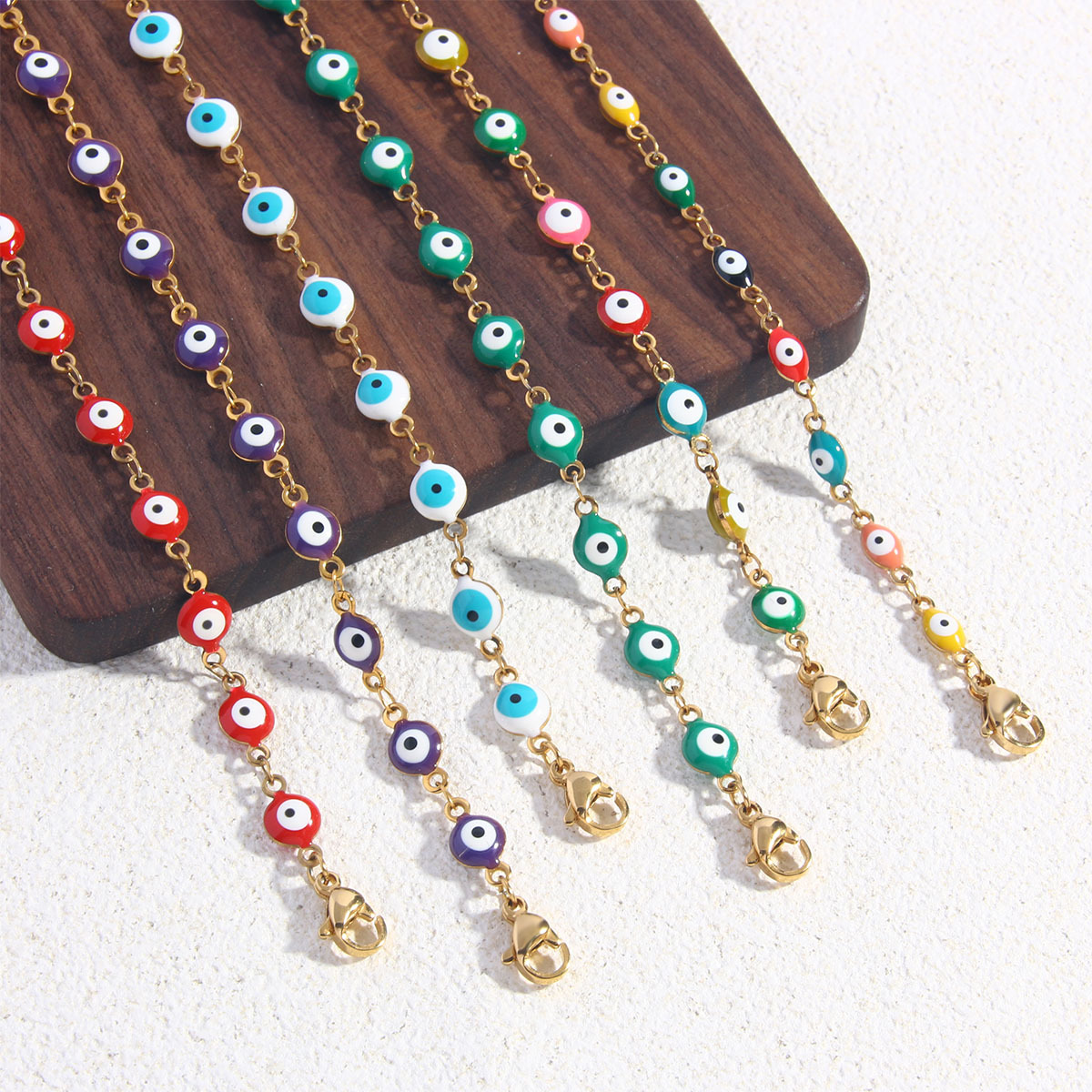 Stone-Free Inlay Material Lady Devil's Eye 304 Stainless Steel Bracelets In Bulk