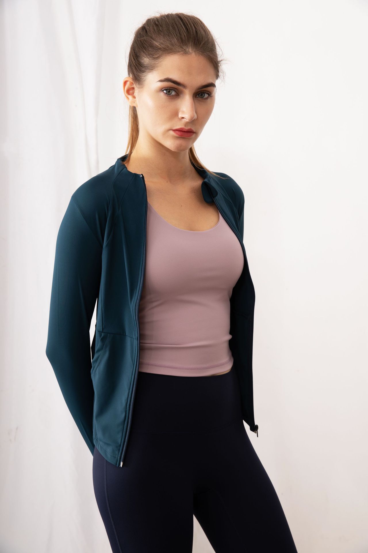 455g Weight Long Sleeve Sleeve Length Nylon, Cotton Blend Fabric Type Regular Top Length Skinny Pants, Sweatpants Pants Type Coat Tops Type Fitness, Yoga Occasion Round Neck Neckline Solid Color Pattern Simple Style, Sport Style Style Simple Style Sport Style Solid Color Nylon Cotton Blend Round Neck Tracksuit Coat Skinny Pants Sweatpants 22
