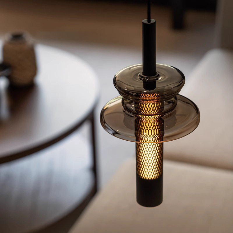Italian-Style Light Luxury Foyer Bedroom Bedside Creative Glass Grid Small Pendant Light Corridor Linear Fish-Shaped Small Pendant Light Italian-Style Light Luxury Foyer Bedroom Bedside Creative Glass Grid Small Pendant Light Corridor Linear Fish-Shaped Small Pendant Light