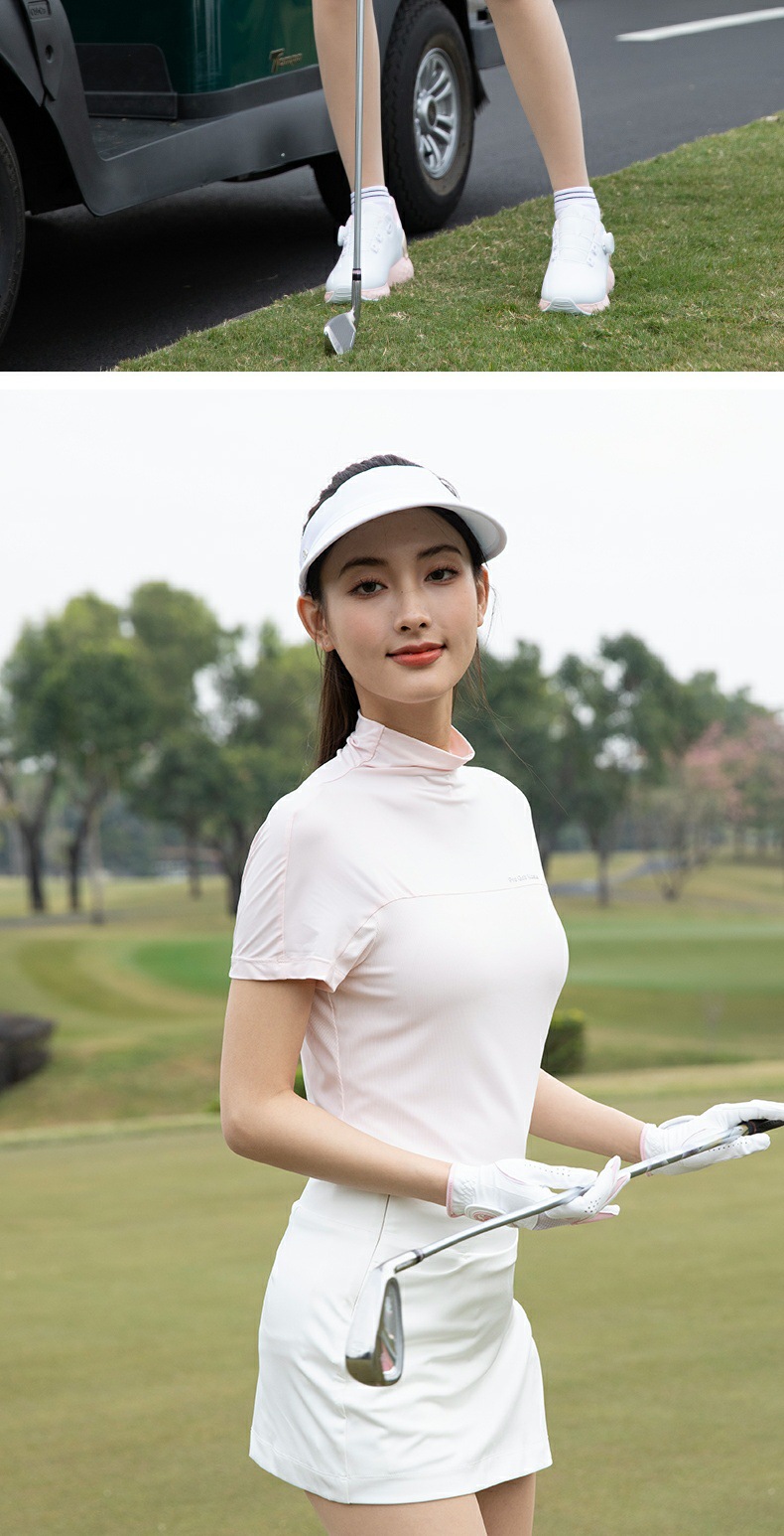 Bộ váy ngắn thể thao nữ áo polo phối quần culottes dệt kim đàn hồi cao — Quần culottes đen [váy hơi xẻ/dệt kim đàn hồi cao/dài chân] QZ114, Áo thể thao màu vàng lông ngỗng [nhẹ và thoáng khí/đàn hồi cao và thoải mái/kết cấu sọc] YF782, Quần culottes trắng [váy hơi xẻ/dệt kim đàn hồi cao/dài chân] QZ114, Quần culottes màu hồng [váy hơi xẻ/dệt kim đàn hồi cao/dài chân] QZ114 chi tiết 9