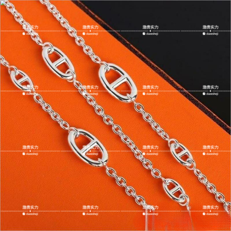 猪鼻子项链长款毛衣链不掉色包包肩链包链夏季衣服链勇岩子木钛钢