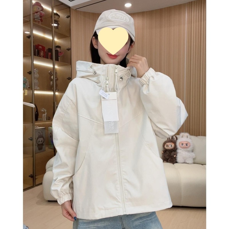 双拉链女款连帽春秋纯色短款休闲拼接防风韩版短外套高级感紫色|undefined