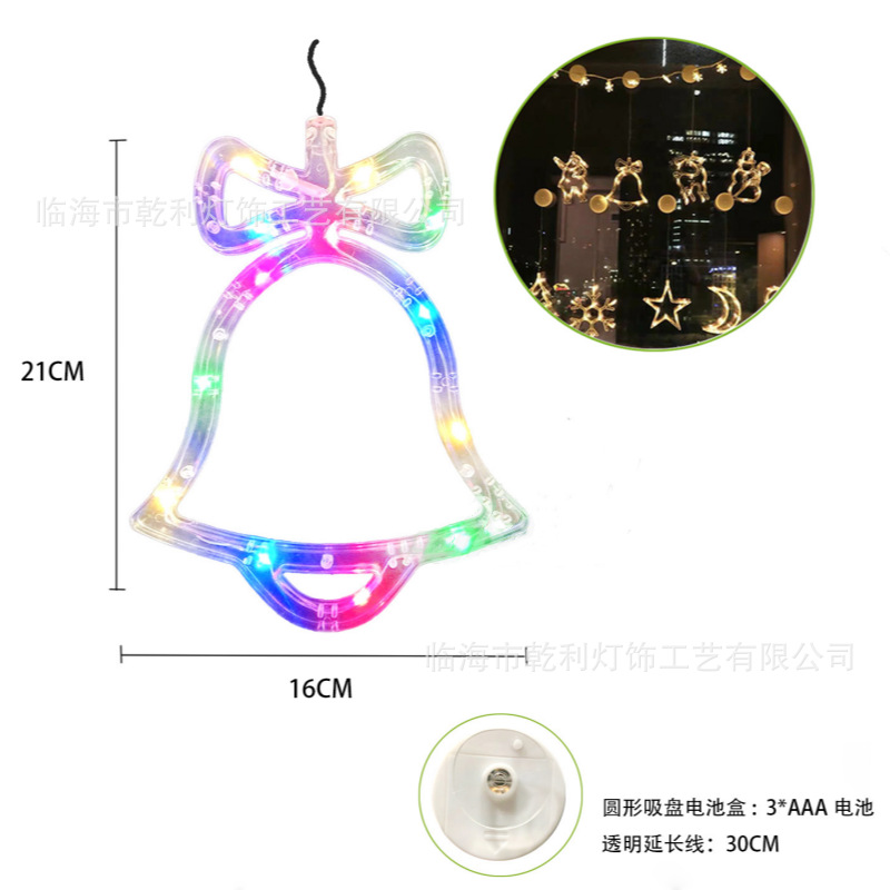 LED decoración de Navidad lámpara de succión muñeco de nieve árbol de Navidad lámpara de la batería ins viento ventana diseño caja de la batería forma lámpara colgante