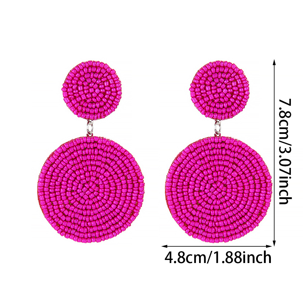 25g Weight 304 Stainless Steel Ear Needle Material 1 Pair Vacation Round Seed Bead Drop Earrings