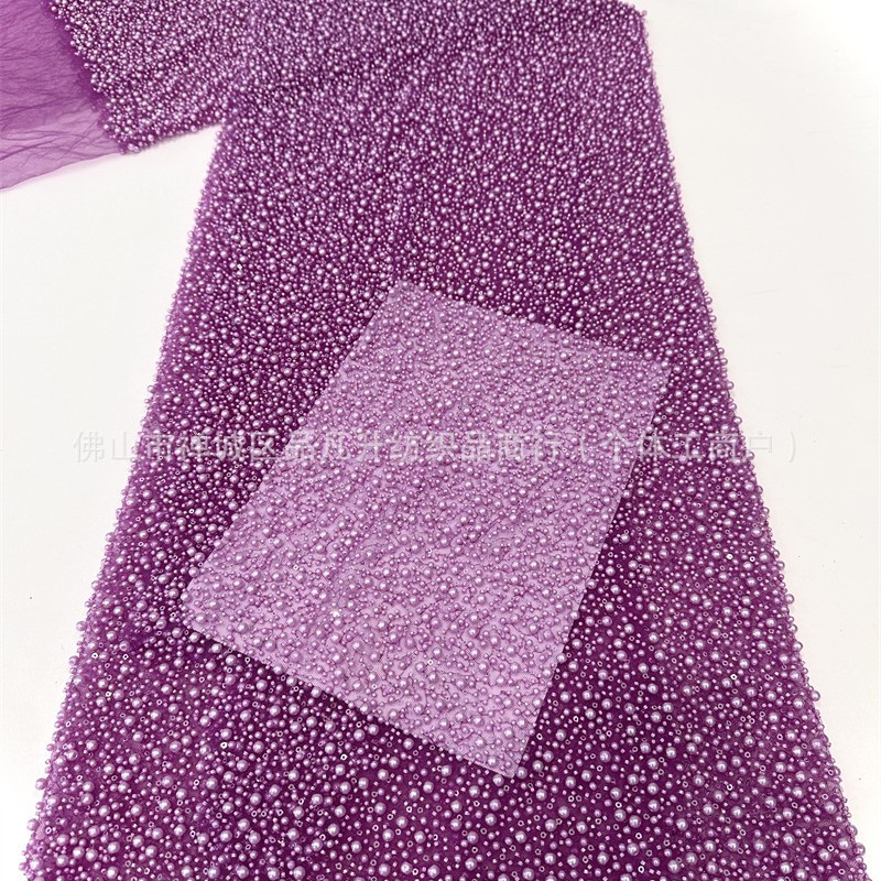 Fabricante de tela de perla de alta calidad vestido de boda vestido de boda moda cena de tela de mano transfronteriza