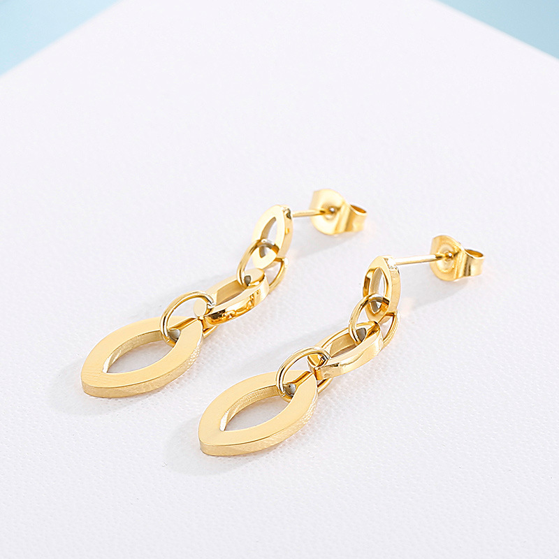 Fashion Geometric Stainless Steel Drop Earrings Patchwork Stainless Steel Earrings display picture 9